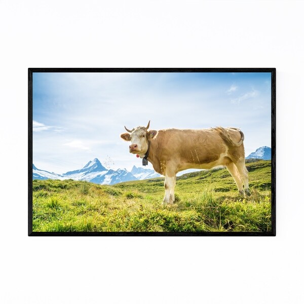Noir Gallery Fleckvieh Cow Switzerland Animal Framed Art Print
