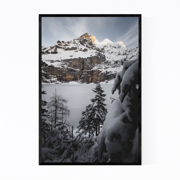 Noir Gallery Swiss Alps Mountains Landscape Framed Art Print