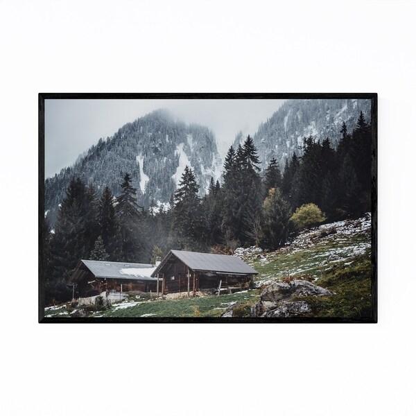 Noir Gallery Swiss Alps Mountains Landscape Framed Art Print