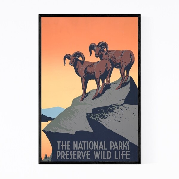 Noir Gallery National Parks Wildlife Poster Framed Art Print