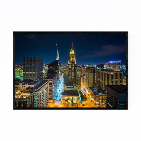 Noir Gallery Highway at Night Long Exposure Framed Art Print