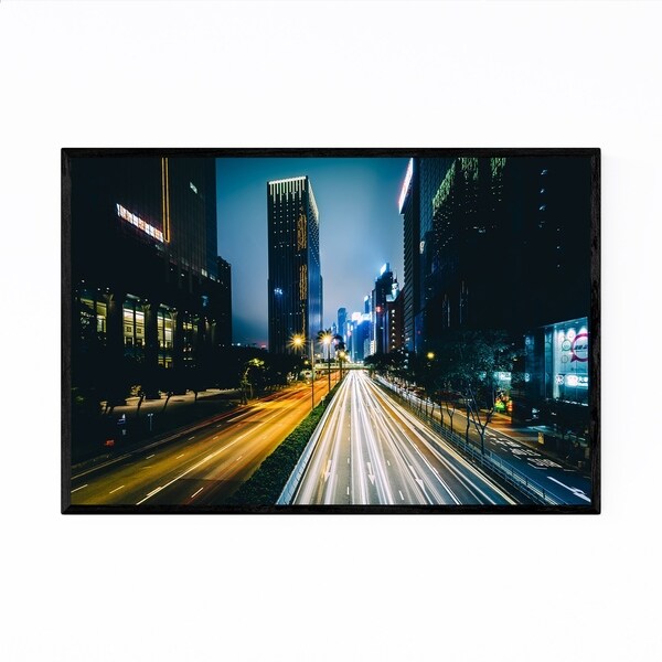 Noir Gallery Hong Kong Skyline Cityscape Framed Art Print