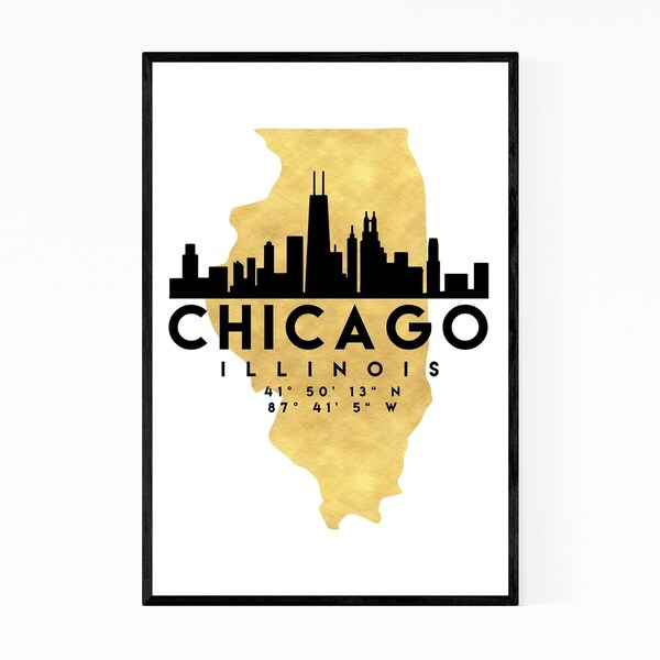 Noir Gallery Minimal Chicago Skyline Framed Art Print
