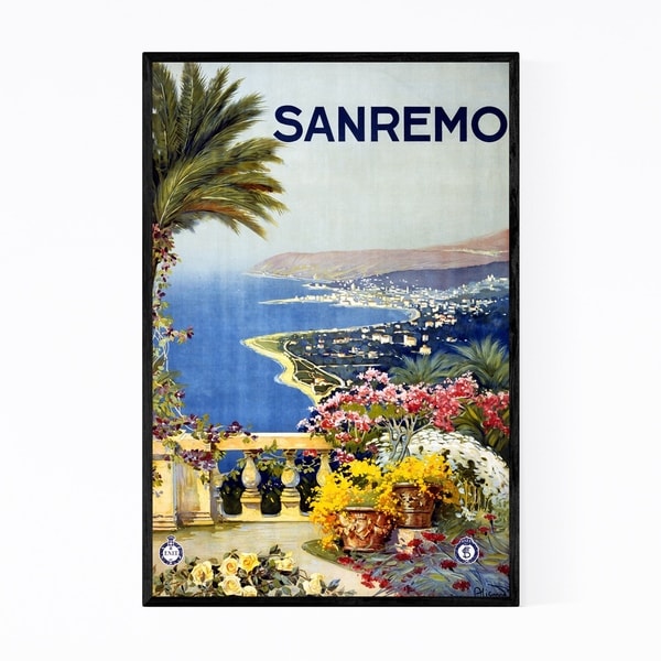 Noir Gallery Sanremo, Italy Travel Poster Framed Art Print