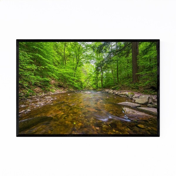 Noir Gallery Ricketts Glen Waterfall Forest Framed Art Print
