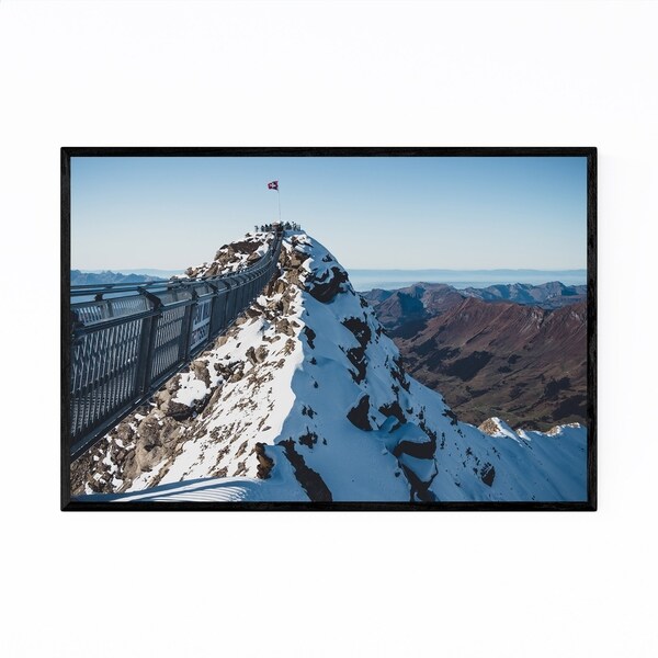 Noir Gallery Bridge Glacier Switzerland Alps Framed Art Print