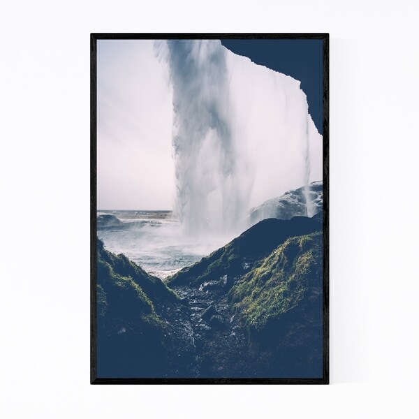 Noir Gallery Seljalandsfoss Waterfall Iceland Framed Art Print