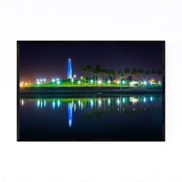 Noir Gallery Long Beach California Lighthouse Framed Art Print