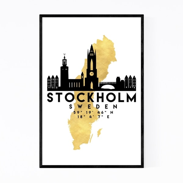 Noir Gallery Minimal Stockholm Skyline Framed Art Print