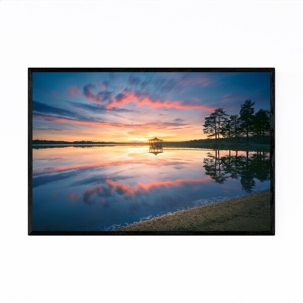 Noir Gallery Lydala Lake Sunset Umea Sweden Framed Art Print