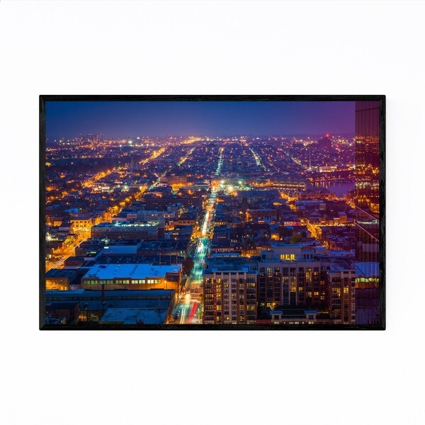 Noir Gallery Baltimore Skyline Cityscape Framed Art Print