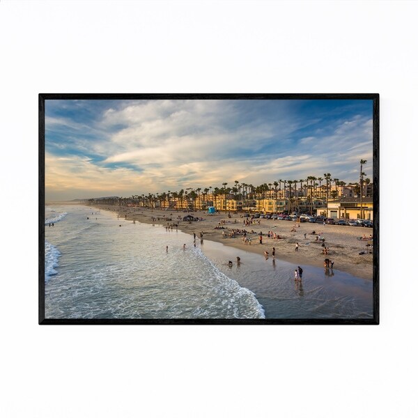 Noir Gallery Oceanside California Beach Framed Art Print