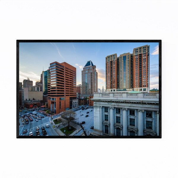 Noir Gallery Downtown Baltimore, MD Skyline Framed Art Print