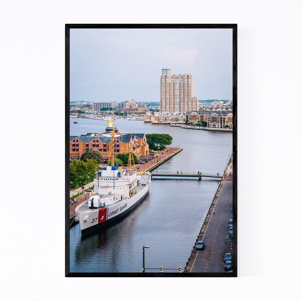 Noir Gallery Inner Harbor Baltimore Skyline Framed Art Print