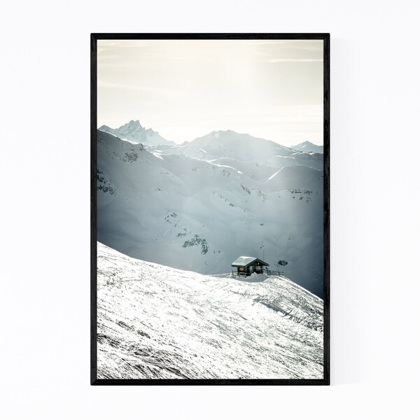 Noir Gallery Winter Hut French Alps Mountains Framed Art Print