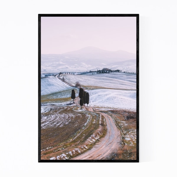 Noir Gallery Tuscany Italy Snow Winter Nature Framed Art Print
