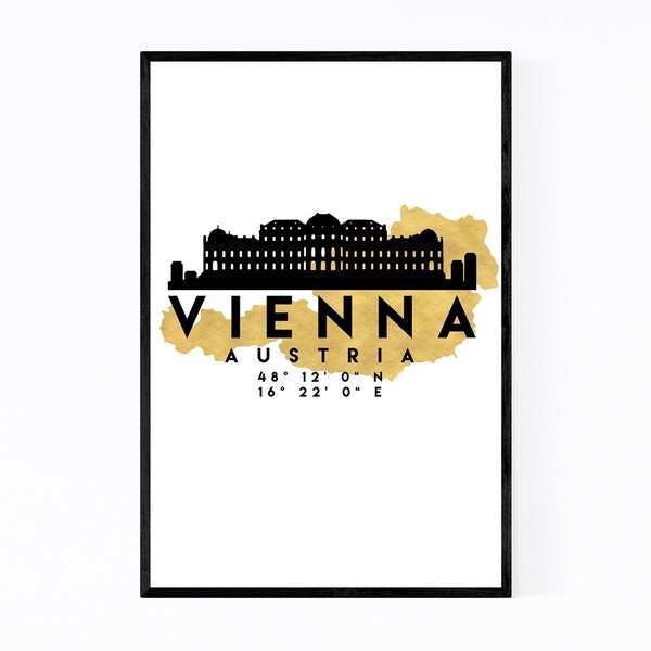 Noir Gallery Minimal Vienna Skyline Framed Art Print