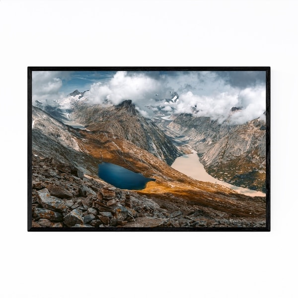 Noir Gallery Swiss Alps Mountains Landscape Framed Art Print