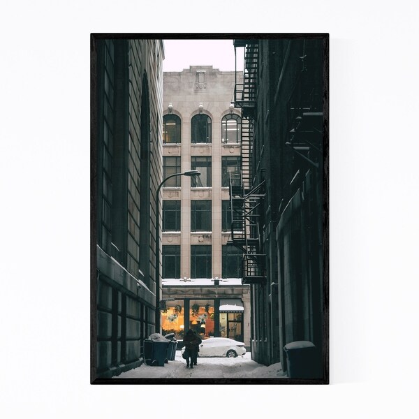 Noir Gallery Montreal Quebec Snow Winter Framed Art Print