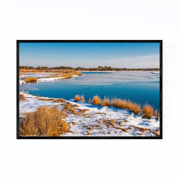 Noir Gallery Assateague Island Maryland Snow Framed Art Print
