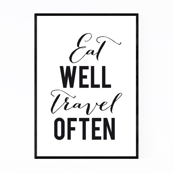 Noir Gallery Minimal Kitchen Typography Framed Art Print