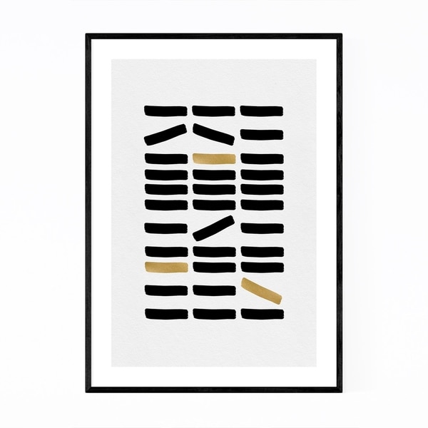 Noir Gallery Minimal Abstract Gold Foil Line Framed Art Print