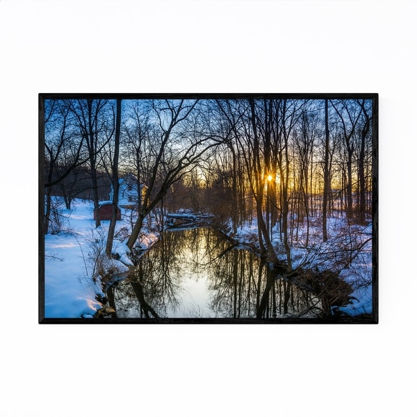 Noir Gallery Rural Pennsylvania Farms Snow Framed Art Print