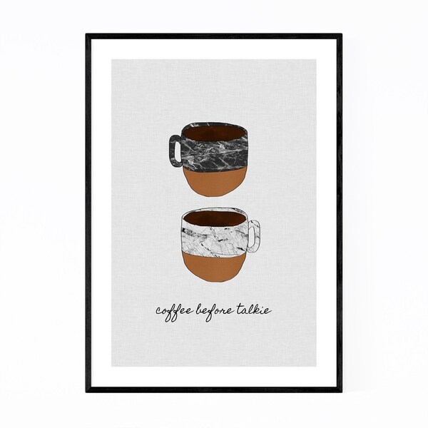 Noir Gallery Cute Coffee Kitchen Typography Framed Art Print