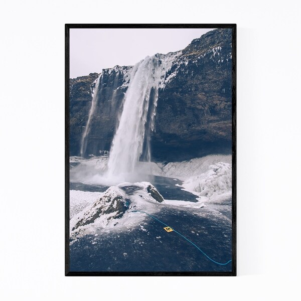 Noir Gallery Seljalandsfoss Waterfall Iceland Framed Art Print