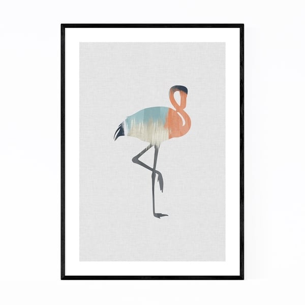 Noir Gallery Pastel Abstract Flamingo Animal Framed Art Print