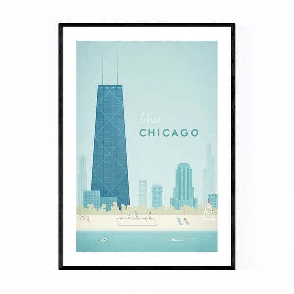 Noir Gallery Minimal Travel Poster Chicago Framed Art Print