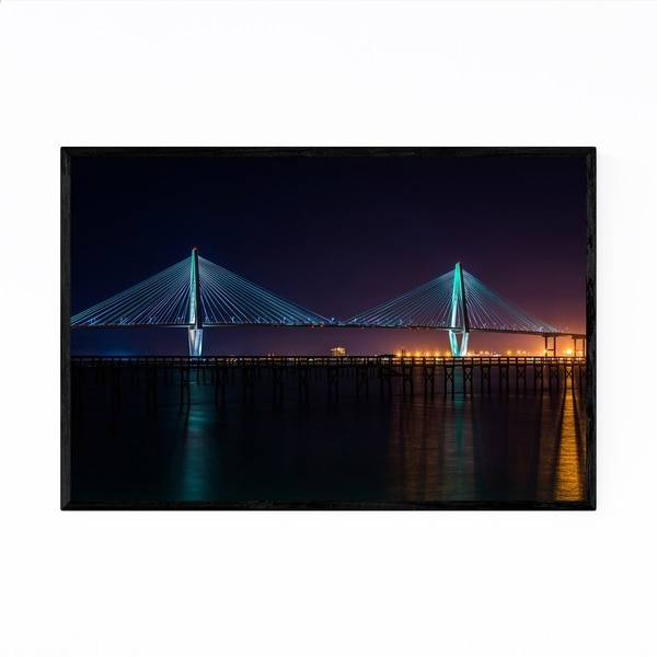 Noir Gallery Charleston South Carolina Bridge Framed Art Print