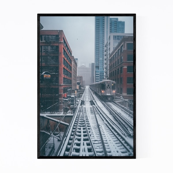 Noir Gallery L Train Chicago Illinois Urban Framed Art Print