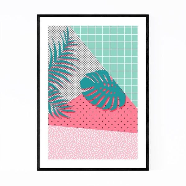 Noir Gallery Retro Abstract Neon 80's Pattern Framed Art Print