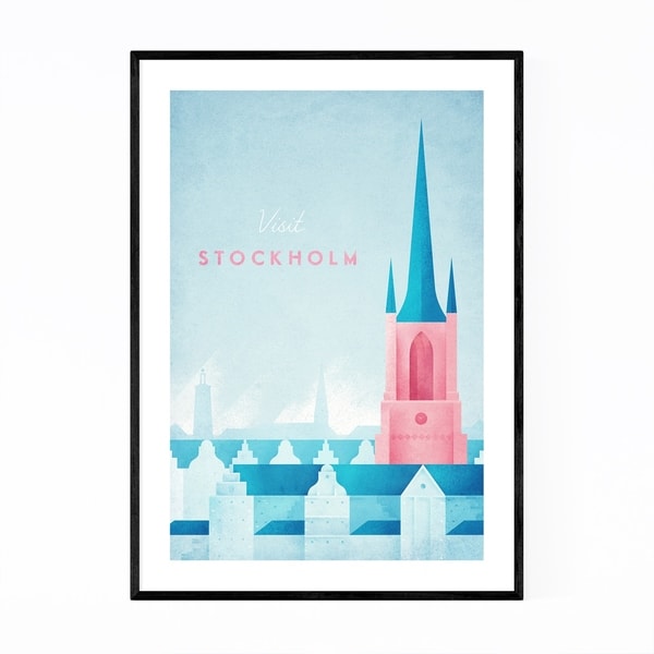 Noir Gallery Minimal Travel Stockholm Sweden Framed Art Print