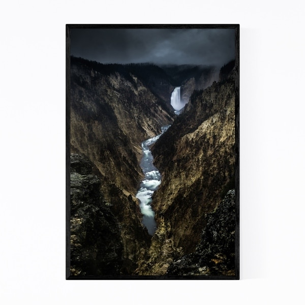 Noir Gallery Yellowstone Lower Falls Wyoming Framed Art Print