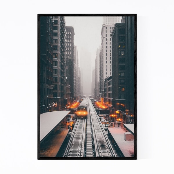 Noir Gallery L Train Chicago Illinois Urban Framed Art Print