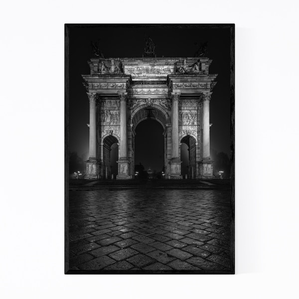 Noir Gallery Black & White Milan Italy Arch Framed Art Print