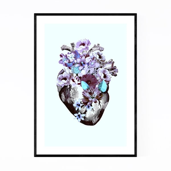 Noir Gallery Floral Heart Illustration Framed Art Print