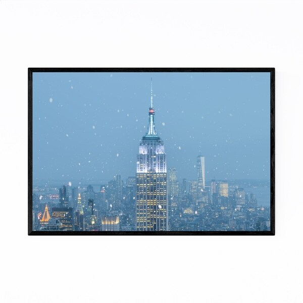 Noir Gallery Empire State New York Skyline Framed Art Print