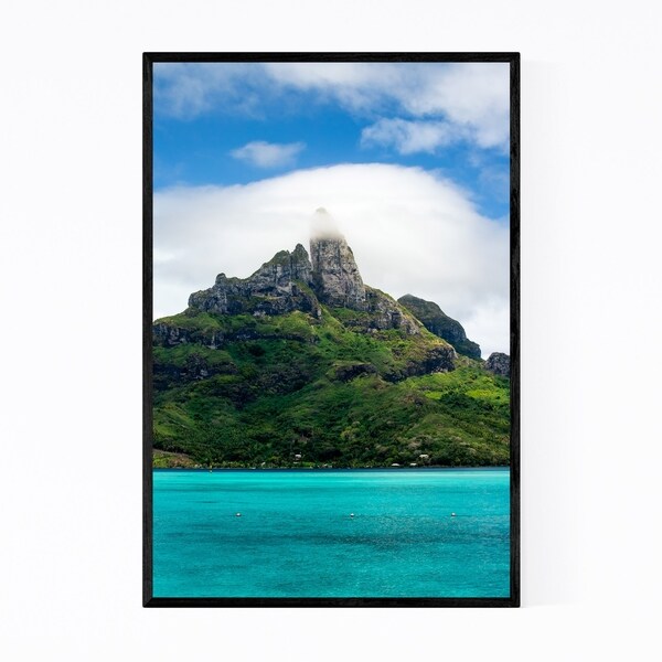 Noir Gallery Bora Bora Mountain Beach Coast Framed Art Print