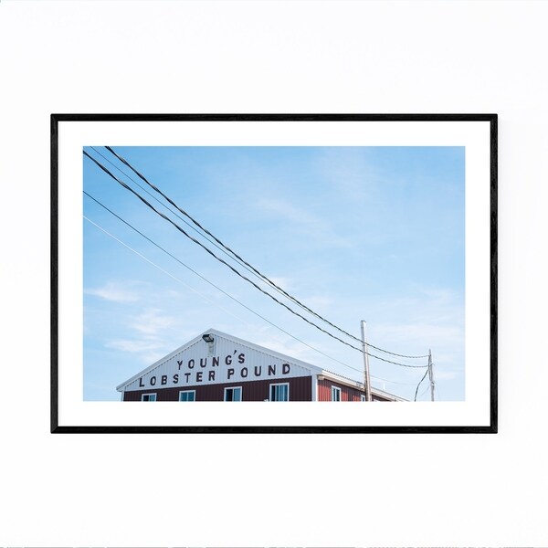 Noir Gallery Lobster Pound Sign Maine Coastal Framed Art Print