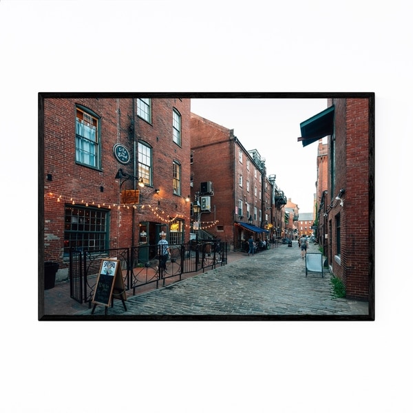 Noir Gallery Portland Maine Cobblestone City Framed Art Print
