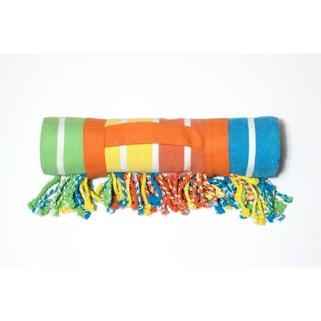 Heavy Fringe Blanket Cotton - Cape Cod - Single Piece