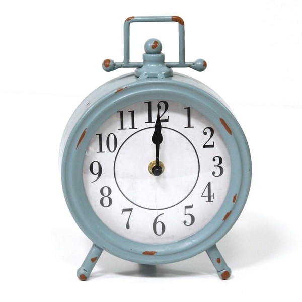 Stratton Home Decor Dorothy Vintage Blue Metal Table Clock. Opens flyout.