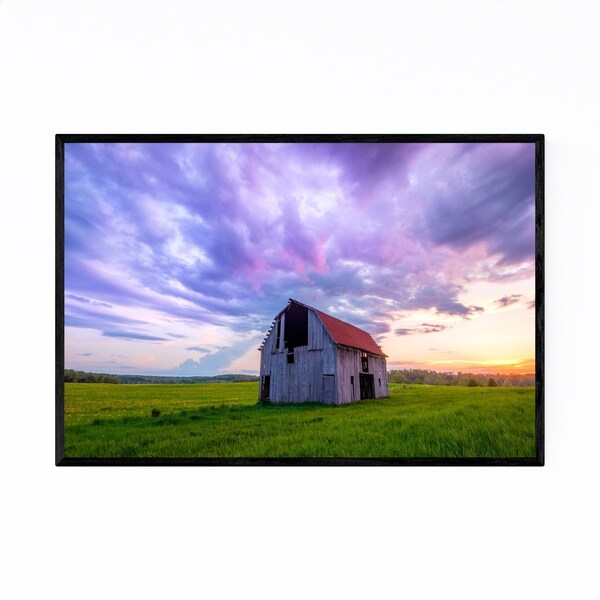Noir Gallery Rural Indiana Barn Sunset Farm Framed Art Print