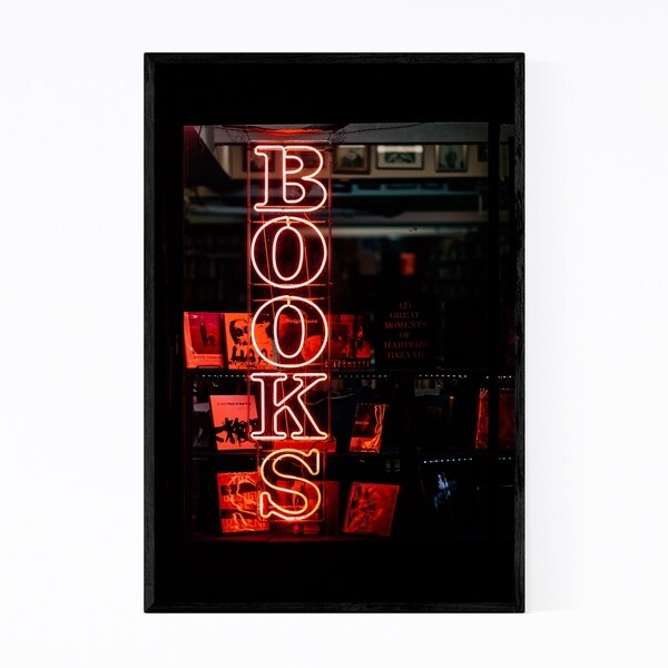 Noir Gallery Book Store Neon Sign New York Framed Art Print