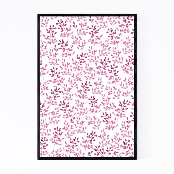 Noir Gallery Twigs Pink Pattern Floral Framed Art Print