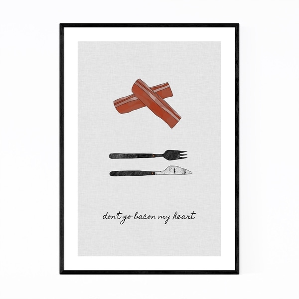 Noir Gallery Cute Bacon Kitchen Typography Framed Art Print