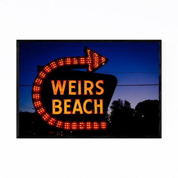 Noir Gallery Weirs Beach Sign New Hampshire Framed Art Print